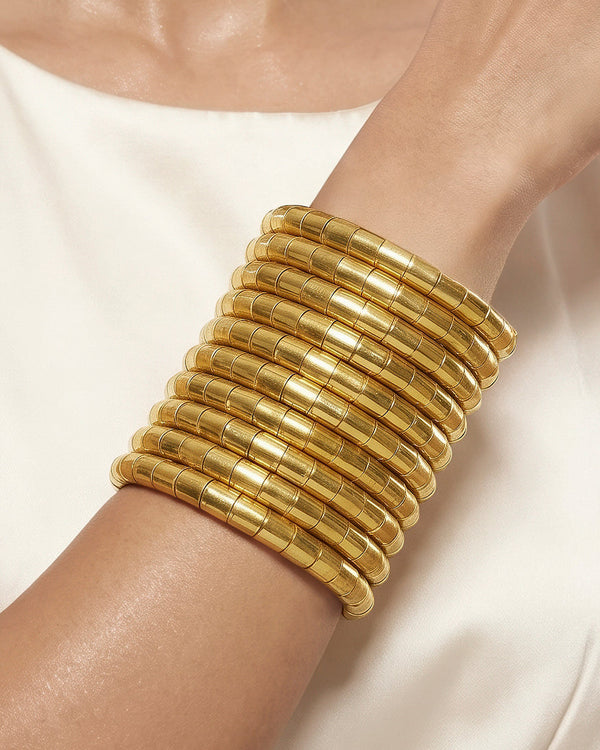zewellsharbour Bracelet Anti-Tarnish Golden Multi Strand Cuff (Adjustable Size)