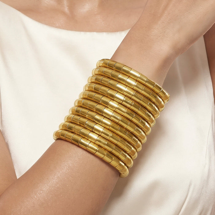 zewellsharbour Bracelet Anti-Tarnish Golden Multi Strand Cuff (Adjustable Size)
