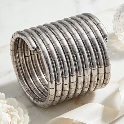 zewellsharbour Bracelet Anti-Tarnish Silver Multi Strand Cuff (Adjustable Size)