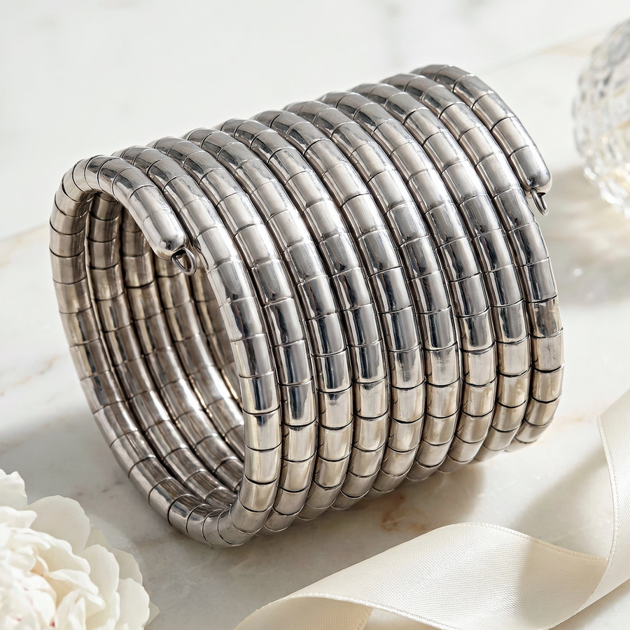 zewellsharbour Bracelet Anti-Tarnish Silver Multi Strand Cuff (Adjustable Size)