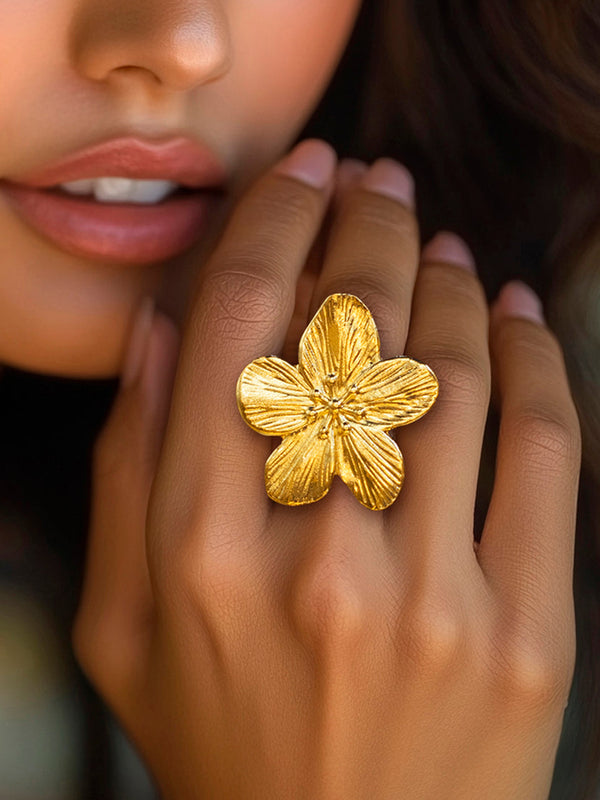 zewellsharbour Ring Anti-Tarnish Lily Flower (Adjustable Size)