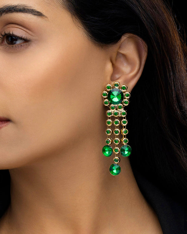 zewellsharbour Earrings Anti-Tarnish Crystal Flower Danglers