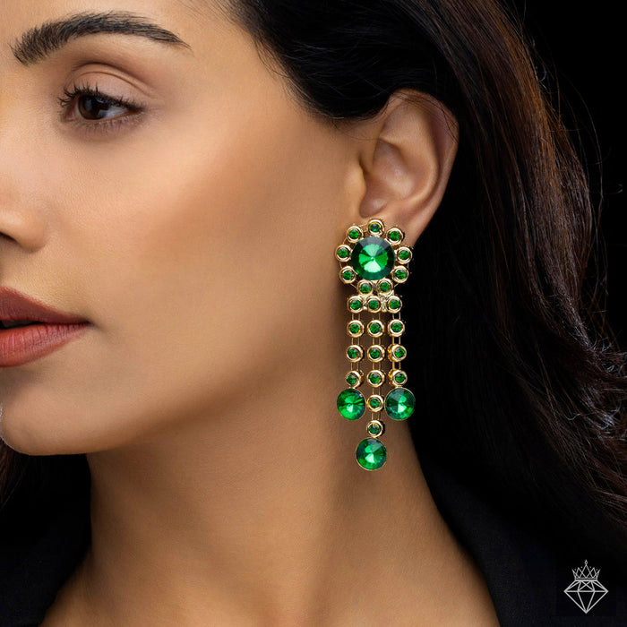 zewellsharbour Earrings Anti-Tarnish Crystal Flower Danglers