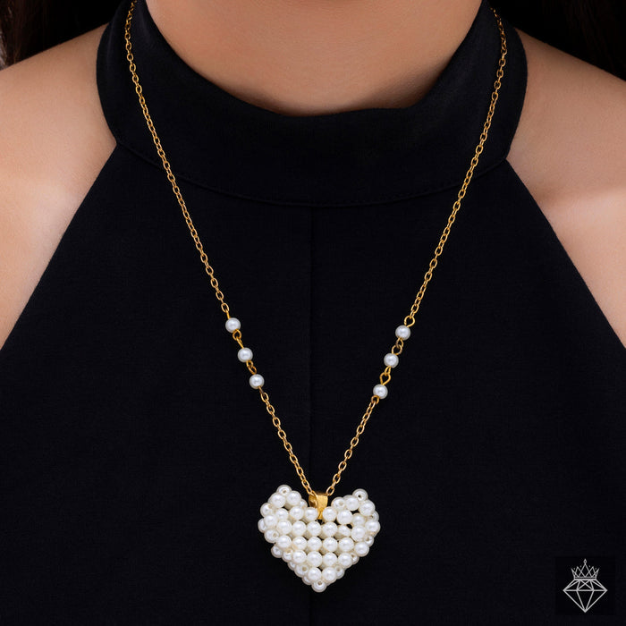 zewellsharbour Necklace Anti-Tarnish Pearl Heart