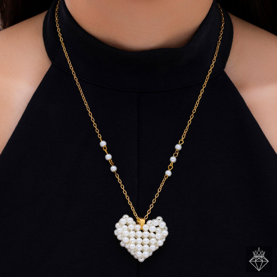 zewellsharbour Necklace Anti-Tarnish Pearl Heart