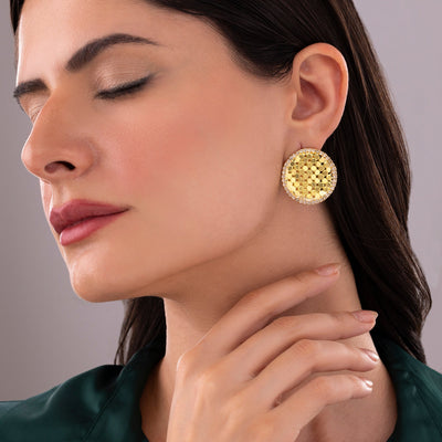 zewellsharbour Earrings Anti-Tarnish Premium Brass Statement Studs