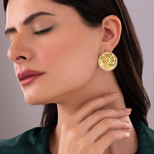 zewellsharbour Earrings Anti-Tarnish Premium Brass Statement Studs