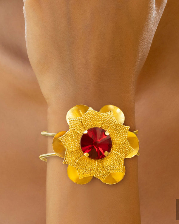 zewellsharbour Bracelet Anti-Tarnish Ruby Flower (Adjustable Size)
