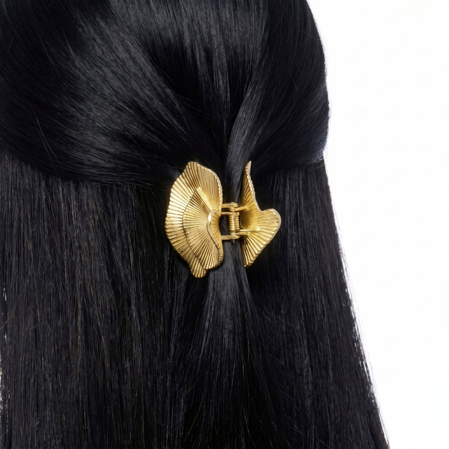 Zewellsharbour Hair Claw Clip Anti-Tarnish Fan-Shaped Sculptural