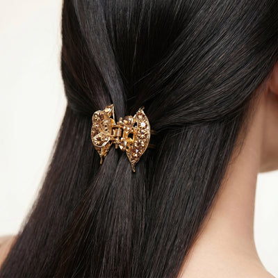 Zewellsharbour Hair Claw Clip Anti-Tarnish Rhinestone Butterfly Wingspan