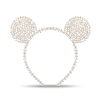 Zewellsharbour Hairband White Pearl Mickey Mouse Ears