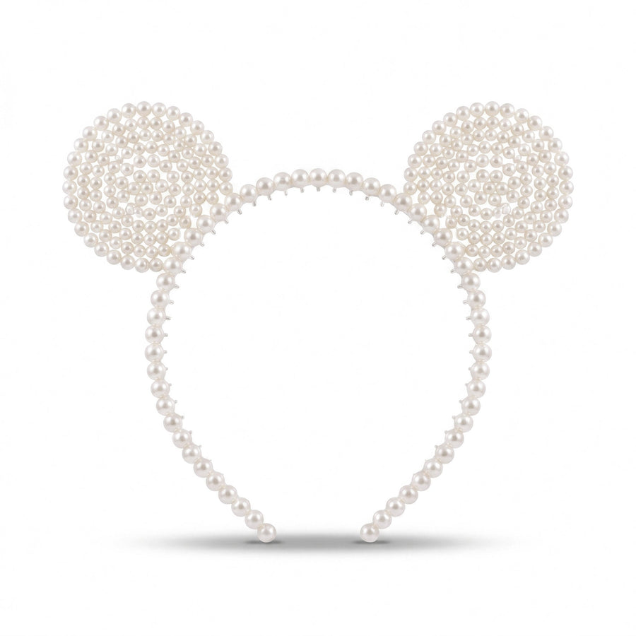 Zewellsharbour Hairband White Pearl Mickey Mouse Ears