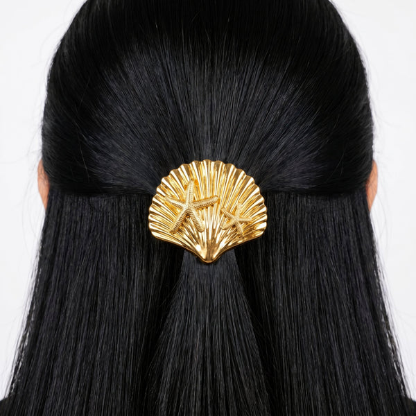 Zewellsharbour Hair Clip Anti-Tarnish Starfish Shell