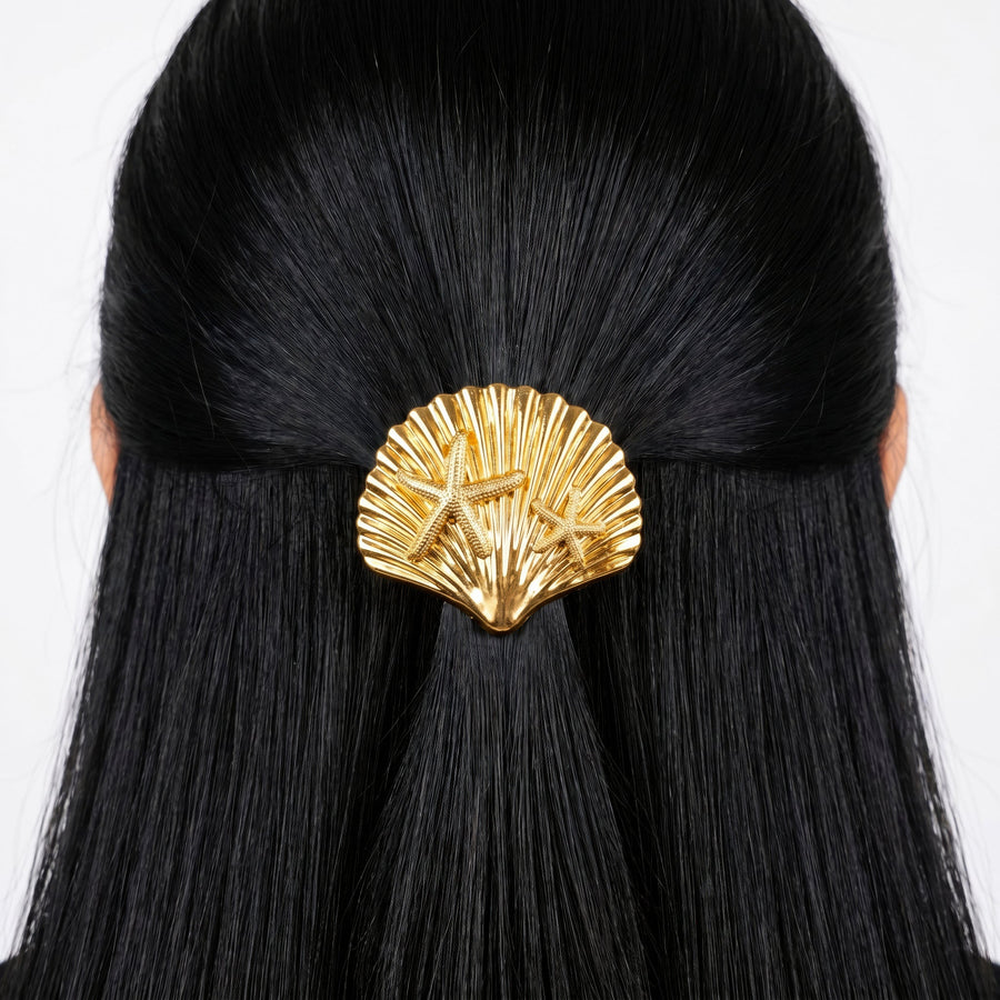 Zewellsharbour Hair Clip Anti-Tarnish Starfish Shell