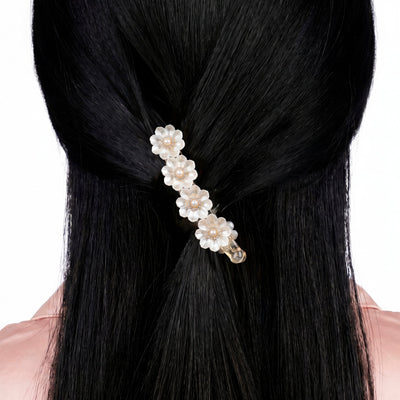 Zewellsharbour Banana Clip Pearl Flower