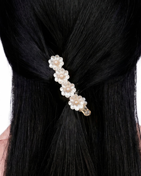 Zewellsharbour Banana Clip Pearl Flower
