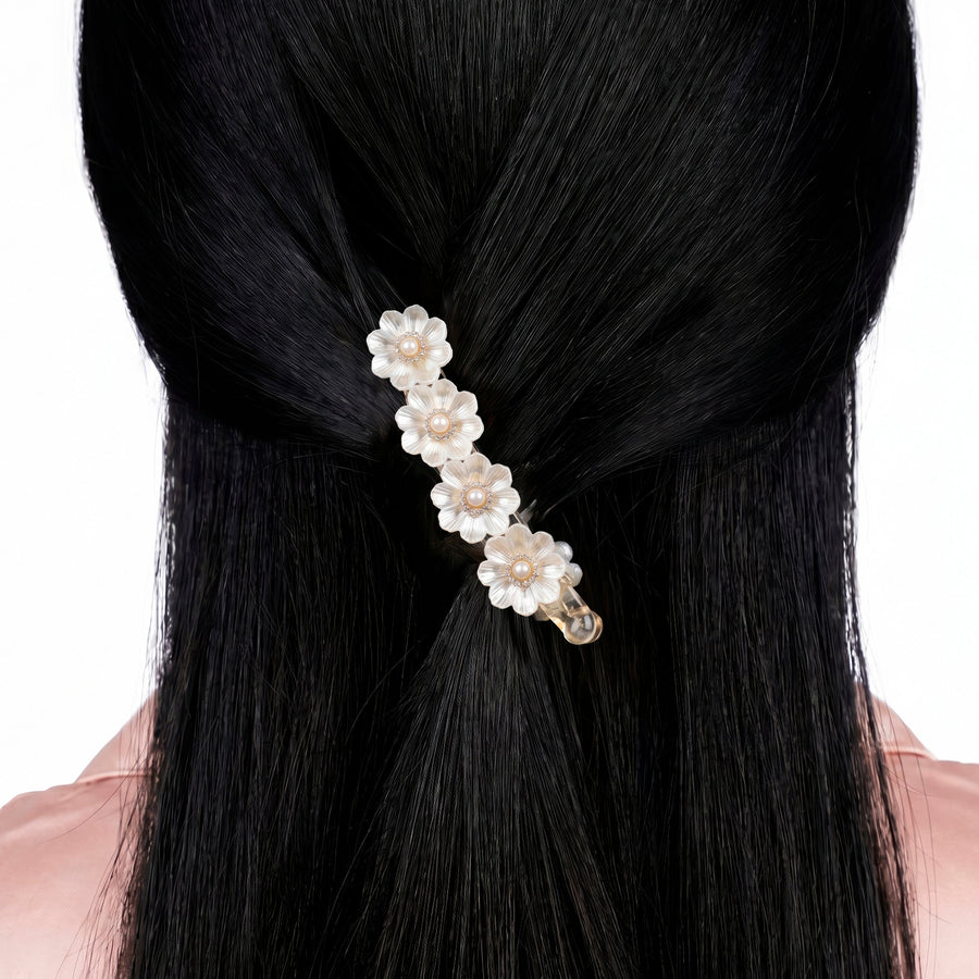 Zewellsharbour Banana Clip Pearl Flower
