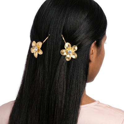 Zewellsharbour Hair Pin Anti-Tarnish Floral Rhinestone