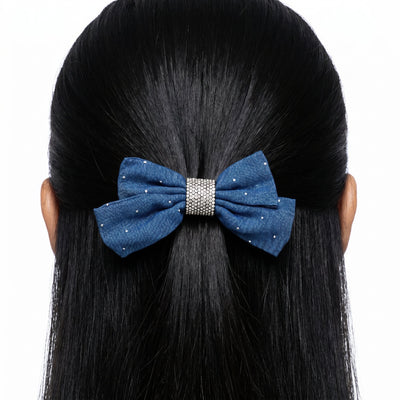 Zewellsharbour Hair Clip Anti-Tarnish Denim Rhinestone