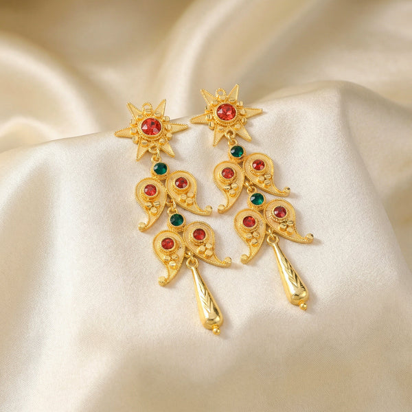 zewellsharbour Earrings Anti-Tarnish Ethnic Paisley Danglers