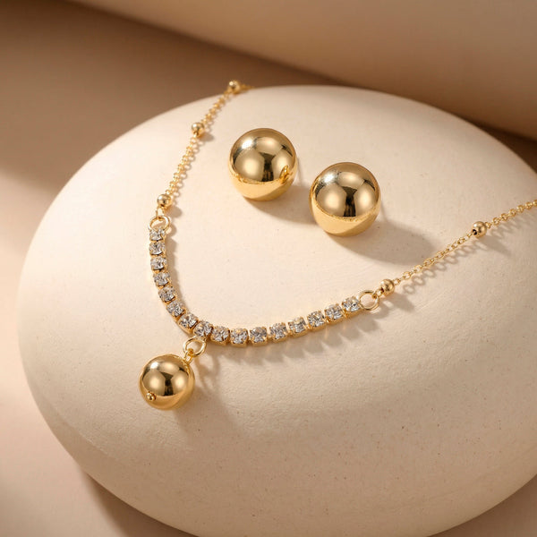 zewellsharbour Necklace Anti-Tarnish AD Set With Earrings