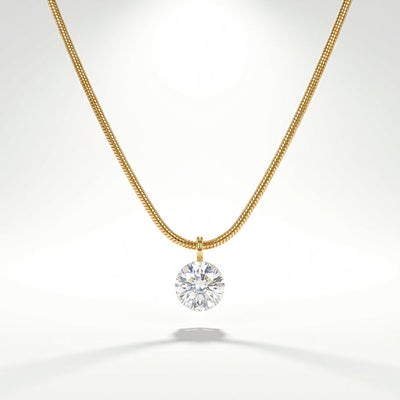 zewellsharbour Necklace Anti-Tarnish Minimal Snake Chain Solitaire Pendant