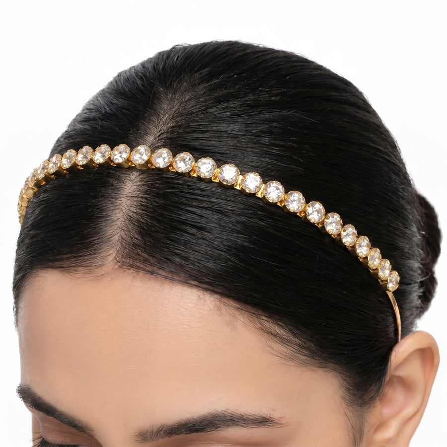 Zewellsharbour Hairband Anti-Tarnish Crystal Metal
