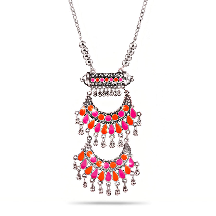 zewellsharbour Necklace Colorful Cadence: zewellsharbour Enameled Ghungroo
