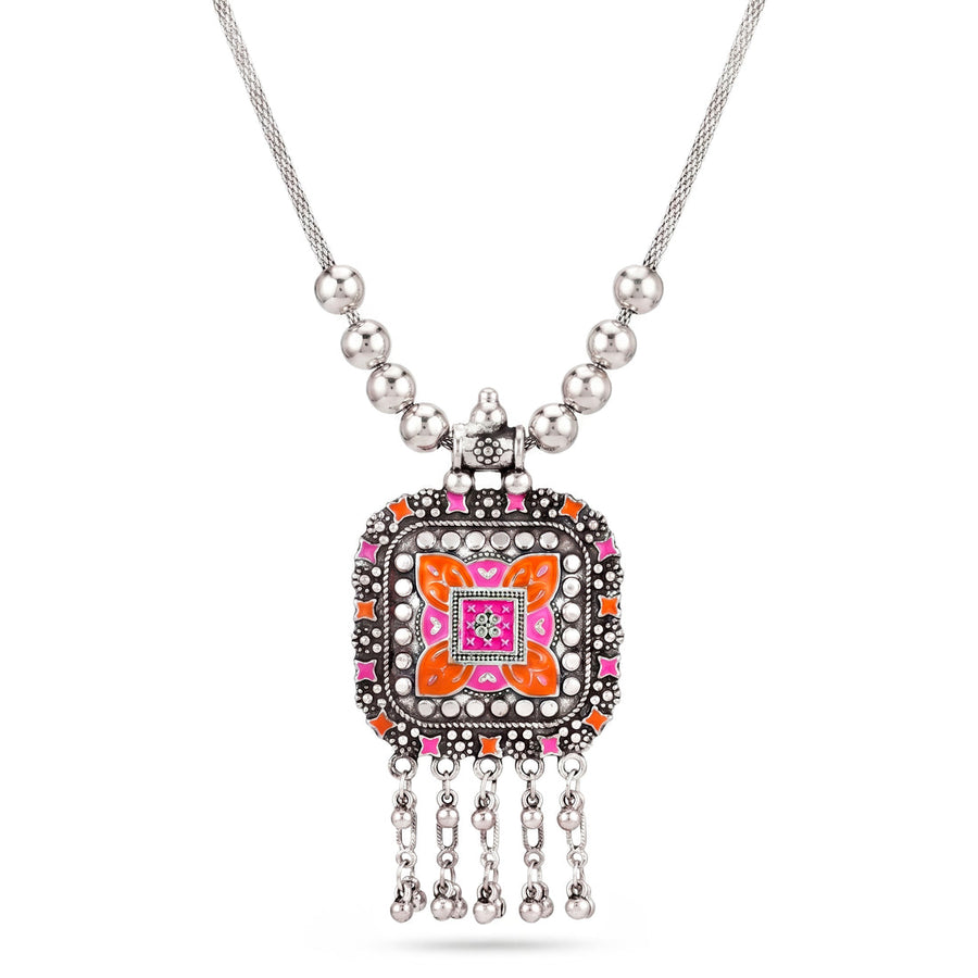 zewellsharbour Necklace Ethnic Statement Set with Colourful Enamel