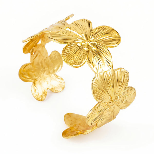 zewellsharbour Bracelet Anti-Tarnish Golden Flower (Adjustable Size)