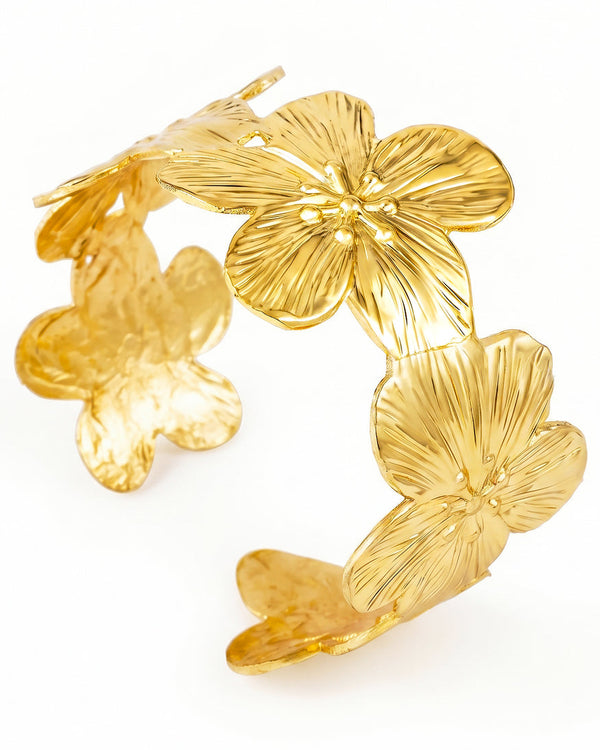zewellsharbour Bracelet Anti-Tarnish Golden Flower (Adjustable Size)