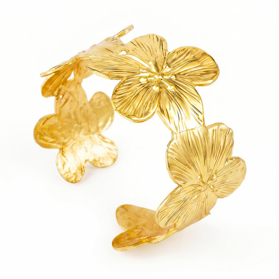 zewellsharbour Bracelet Anti-Tarnish Golden Flower (Adjustable Size)