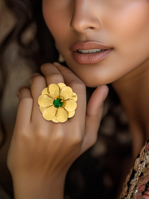 zewellsharbour Ring Anti-Tarnish Daffodil (Adjustable Size)