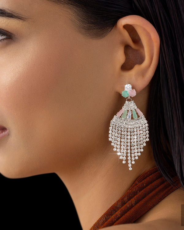 zewellsharbour Earrings Anti-Tarnish Crystal Danglers
