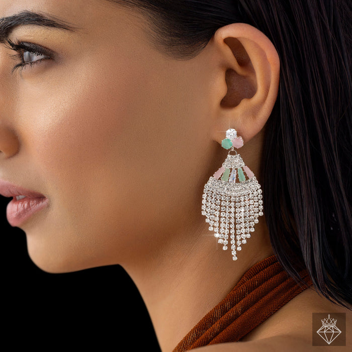 zewellsharbour Earrings Anti-Tarnish Crystal Danglers