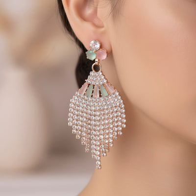 zewellsharbour Earrings Anti-Tarnish Rhinestone Danglers