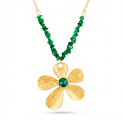 zewellsharbour Necklace Anti-Tarnish Beaded Flower Pendant