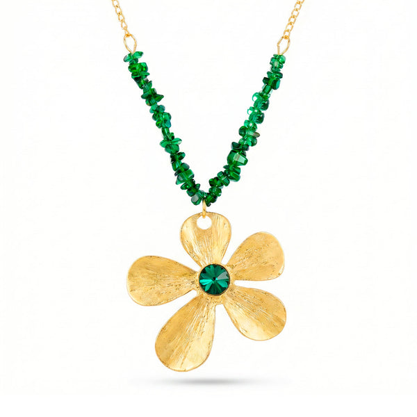 zewellsharbour Necklace Anti-Tarnish Beaded Flower Pendant