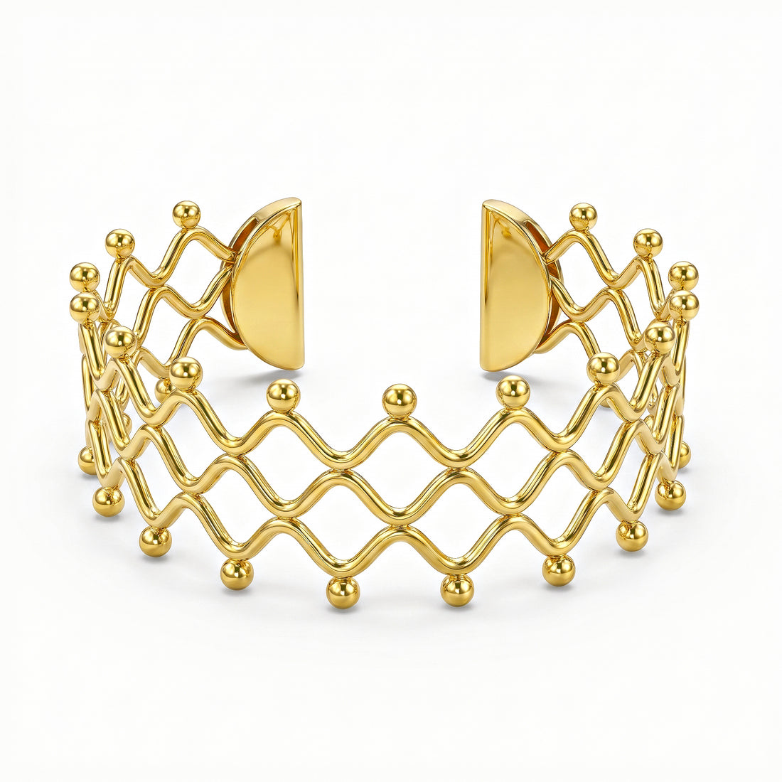 zewellsharbour Bracelet Anti-Tarnish Golden Bangle (Adjustable Size)