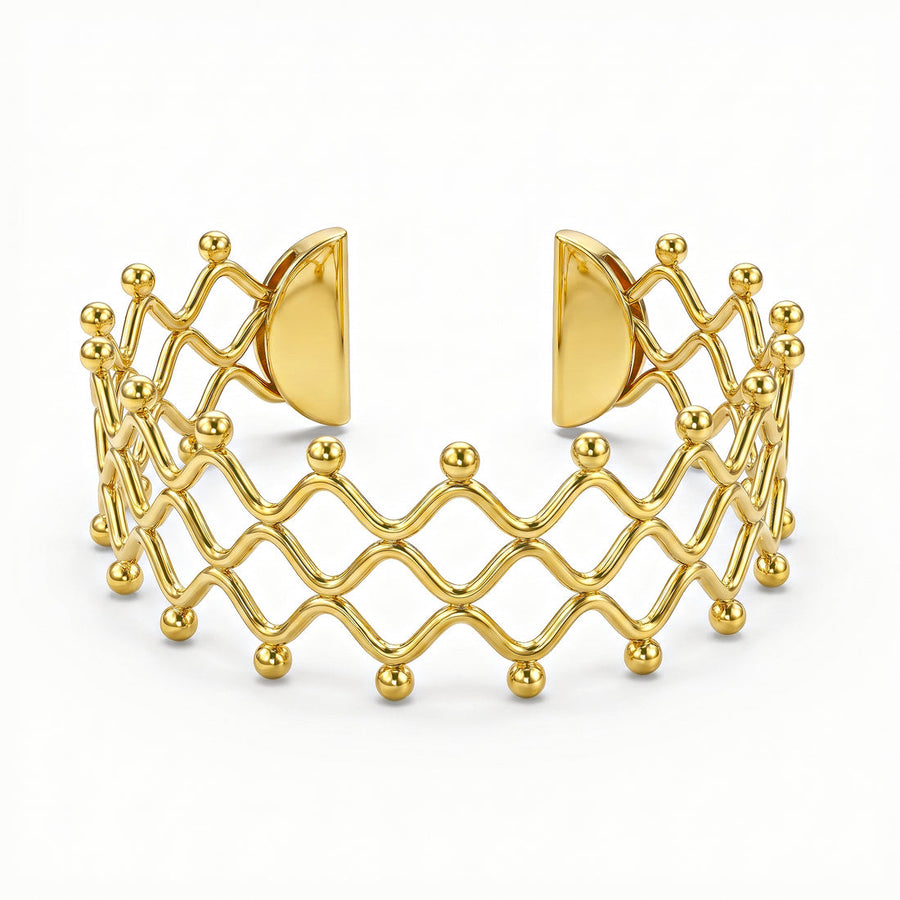 zewellsharbour Bracelet Anti-Tarnish Golden Bangle (Adjustable Size)