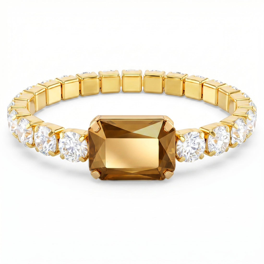 zewellsharbour Bracelet Anti-Tarnish Crystal with Opaque Golden Center Stone (Adjustable Size)