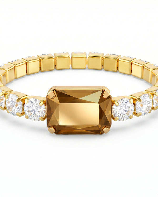zewellsharbour Bracelet Anti-Tarnish Crystal with Opaque Golden Center Stone (Adjustable Size)