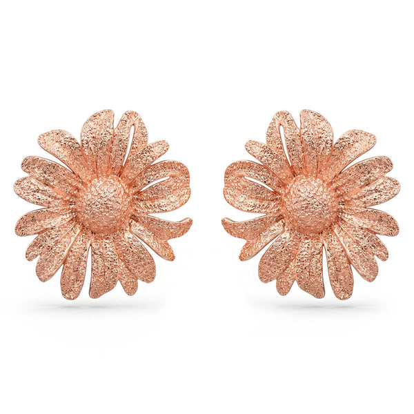 zewellsharbour Earrings Anti-Tarnish Rose Gold Sunflower Studs