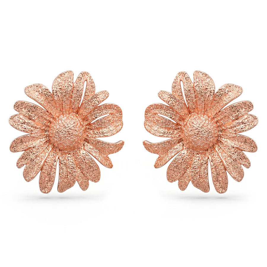 zewellsharbour Earrings Anti-Tarnish Rose Gold Sunflower Studs