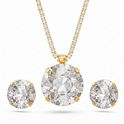 zewellsharbour Necklace Anti-Tarnish Pendant Set with Earrings