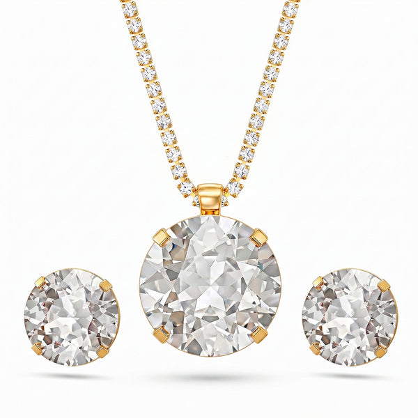 zewellsharbour Necklace Anti-Tarnish Pendant Set with Earrings