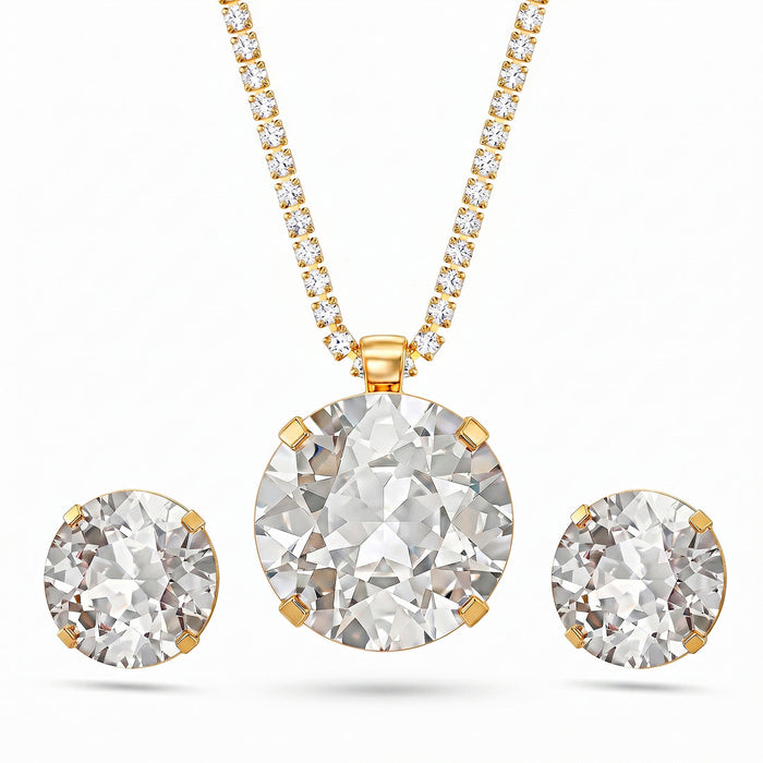 zewellsharbour Necklace Anti-Tarnish Pendant Set with Earrings