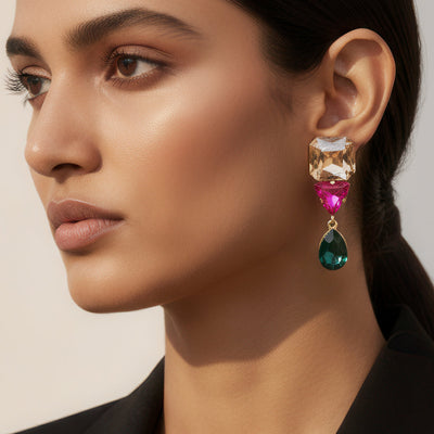 zewellsharbour Earrings Anti-Tarnish Tri-Shape Danglers
