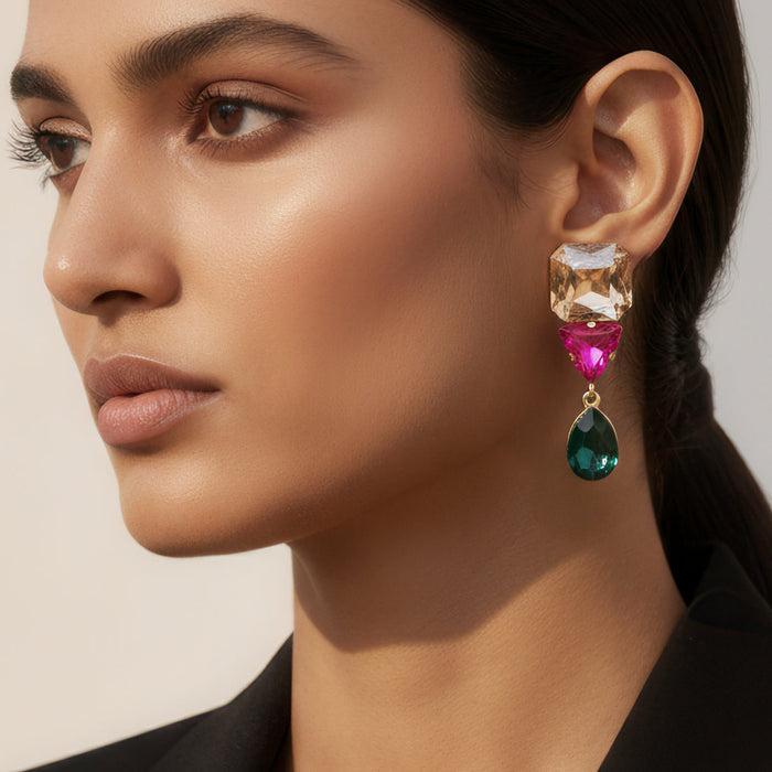 zewellsharbour Earrings Anti-Tarnish Tri-Shape Danglers