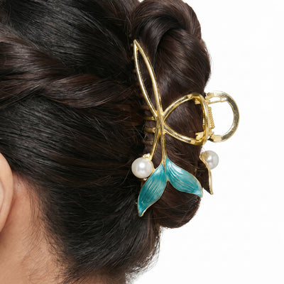 Zewellsharbour Hair Clutcher Fish Tail With Pearl Accents